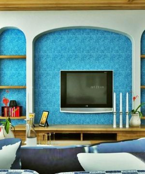 小户型装修地中海风格地中海电视墙设计图片大全