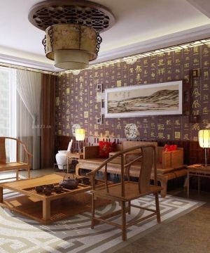 中式风格家装客厅灯具效果图片大全