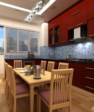 最新90平三室一厅厨房餐厅一体装修效果图欣赏