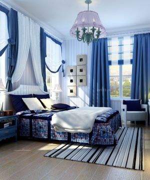 世界顶级别墅卧室窗帘装修图片