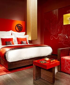 2023小宾馆精致红色墙面装修效果图欣赏