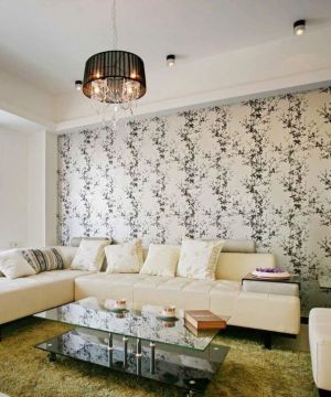 最新现代风格客厅沙发背景墙纸装修效果图片