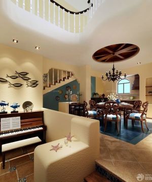 特色欧式家装客厅餐厅吊顶设计装修效果图片