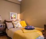 家装90后卧室纯色壁纸装修效果图片