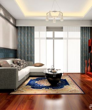现代90平两室两厅简约家居客厅装修效果图片2023