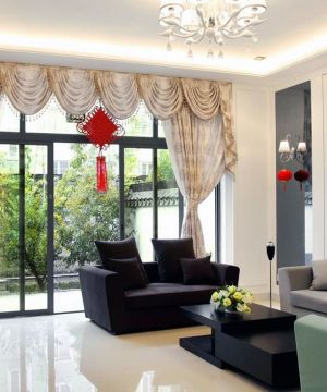 最新现代家装客厅设计窗帘装修效果图大全2023图片