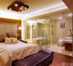 最新90平米现代小户型浪漫的主卧室卫生间装修效果图欣赏