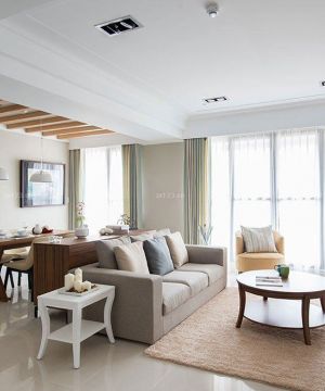 最新小户型韩式家装客厅窗帘装修效果图