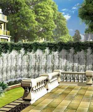 经典欧式别墅花园砖砌围墙装修图片