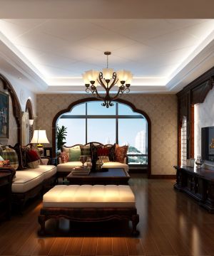 2023古典欧式风格家庭客厅装修效果图欣赏