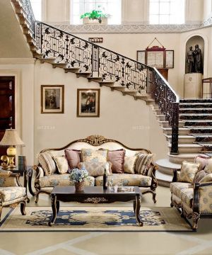 经典欧式别墅客厅沙发装修样板房