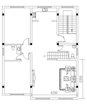 2023最新复式别墅客厅设计平面图纸