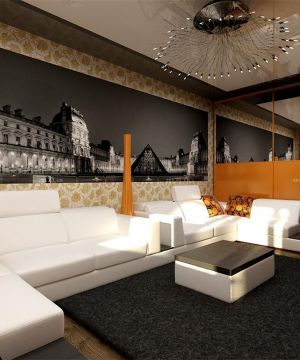 经典家居装修设计小户型客厅沙发背景墙效果图片