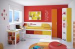 绚丽小户型儿童房间红色墙面装修设计图片欣赏