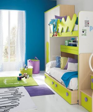 最新精美小户型儿童房间高低床图片欣赏