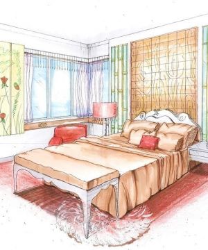 2023农村别墅家装卧室手绘设计图纸