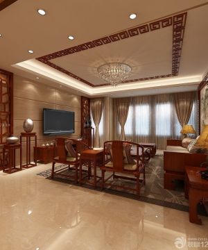 新中式家庭客厅装修样板间图片