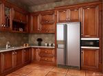 70平房子厨房实木橱柜装修设计图片