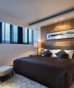 卧室床头背景墙木质装修设计效果图片欣赏