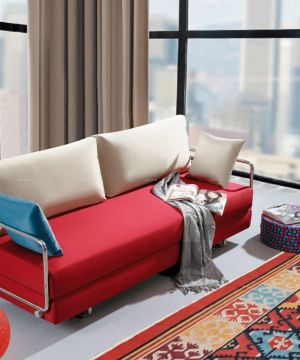 现代风格小户型室内多功能沙发床摆放图片大全