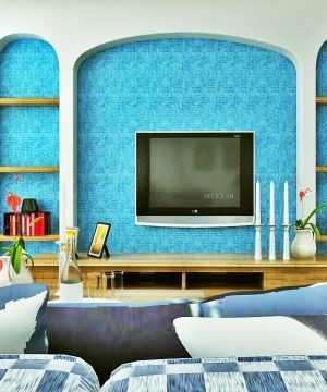 家装地中海客厅电视背景墙设计装修图片