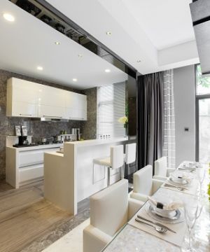 最新简约中式现代别墅厨房装修图片