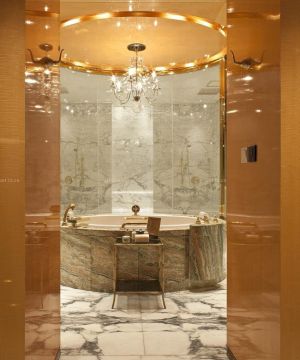 2023小型酒店客房浴室美式吊灯设计效果图