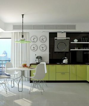厨房绿色橱柜装修效果图大全2023图片