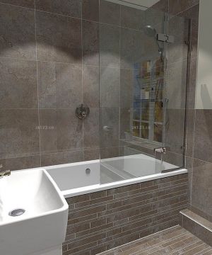家庭卫生间砖砌浴缸装修效果图大全2023图片