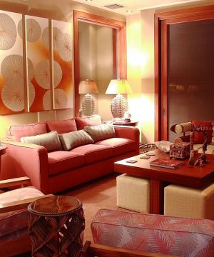 中式混搭风格客厅沙发装修效果图大全2023图片
