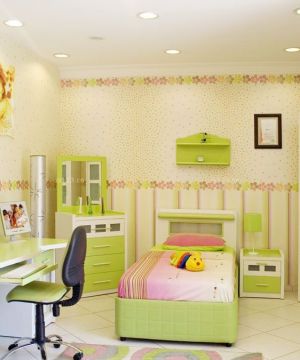 儿童房间设计壁纸颜色搭配效果实景图
