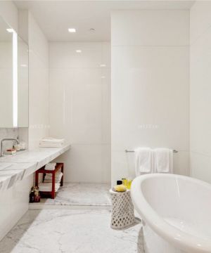 2023浴室设计白色墙面装修效果图片