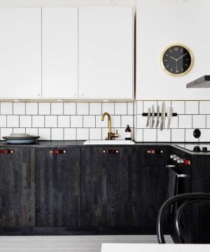 厨房装修设计黑色橱柜效果图片
