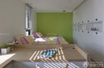 女孩卧室绿色墙面装修设计效果图片