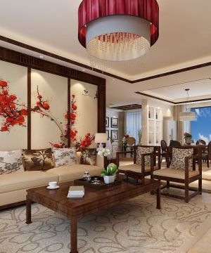 中式现代客厅仿古沙发效果图片大全