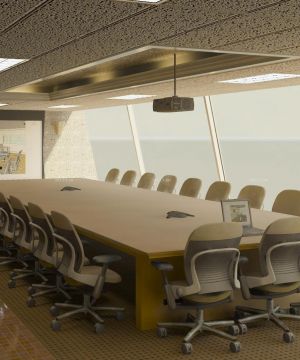 公司会议室石膏天花板吊顶装修设计效果图