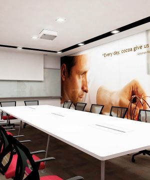 最新公司会议室背景墙装修效果图片