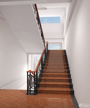 现代公司楼梯间地板砖颜色设计图片