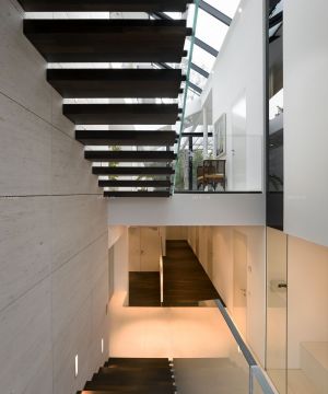 现代公司楼梯间瓷砖墙面设计效果图