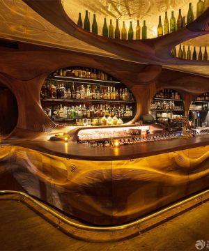 2023创意小型休闲酒吧酒架设计装修图片