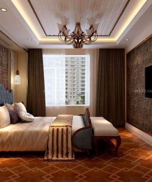 最新家装卧室双人床设计效果图片