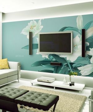 小客厅装修设计壁纸电视背景墙效果图大全