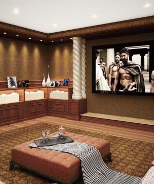 2023客厅家庭影院设计布艺茶几效果图片