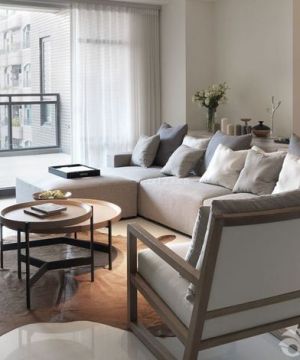 202370平米三居室客厅沙发摆放装修效果图片