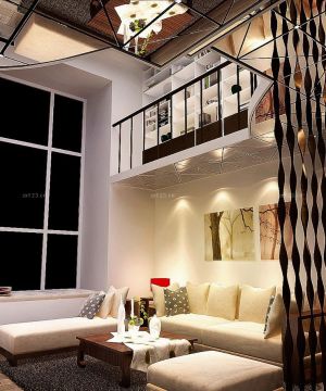 欧式家装带屏风的客厅装饰效果图