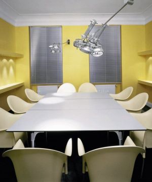 简约公司会议室黄色墙面装修效果图