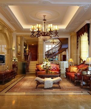 欧式古典风格室内楼梯扶手装修
