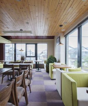 餐厅木质吊顶设计装修效果图