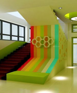 2023培训学校室内楼梯设计效果图 