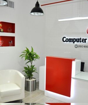 红色公司背景墙装修效果图